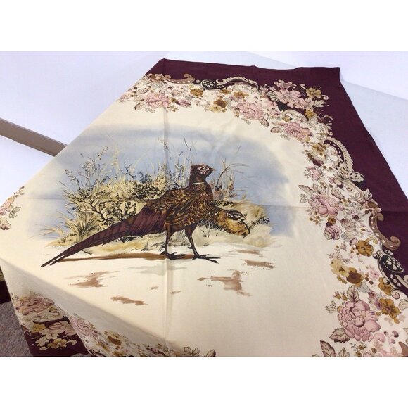 Polo Ralph Lauren Silk Scarf Fall Pheasant Florals - Picture 1 of 8